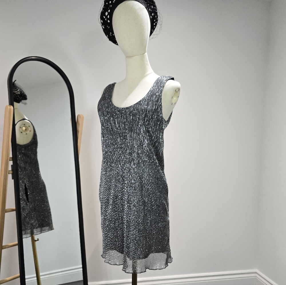 Lovers + Friends Shimmering Silver Mini Dress